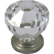 Laurey Kristal Round 1-3/8 In. Dia. Satin Pewter Base Cabinet Knob
