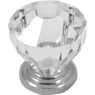Laurey Kristal Round 1-1/4 In. Dia. Polished Chrome Base Knob