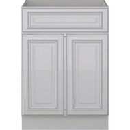 Sunny Wood Riley White with Dover Glaze 24 In. W x 34-1/2 In. H x 21 In. D Vanity Base 2 Door