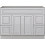 Sunny Wood Riley White with Dover Glaze 48 In. W x 34-1/2 In. H x 21 In. D Vanity Base 2 Door/4 Drawer