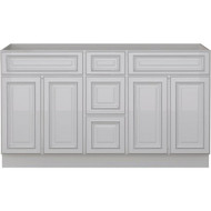 Sunny Wood Riley White with Dover Glaze 60 In. W x 34-1/2 In. H x 21 In. D Vanity Base 4 Door/2 Drawer