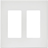 Leviton Decora Plus 2-Gang Poly Carbonate Screwless Decorator Wall Plate  White