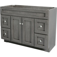 CraftMark St. Paul Designer Gray Stained 48 In. W x 34 In. H x 21 In. D Vanity Base without Top  2 Door/4 Drawer