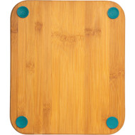 Core Bamboo 12 In. Square Natural Lake Blue Foot Grip Cutting Board