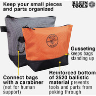 Klein 1-Pocket 8-1/2 In. & 9 In. Stand-Up Zipper Tool Bag (2-Pack)