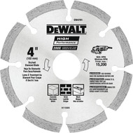 DEWALT High Performance 4 In. Segmented Rim Dry/Wet Cut Diamond Blade