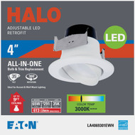 Halo 4 In Retrofit Gimbal 3000K LED Recessed Light Kit 611 Lm.