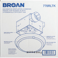 Broan 80 CFM 2.5 Sones 120V Decorative Bath Exhaust Fan with Light