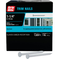 Grip-Rite 1-1/4 In. 12.5 Ga. White Aluminum Trim Nail (1 Lb.)