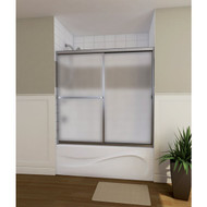 Maax Mika 54 In. to 59 In. W. x 55 In. H. Mat Silver Opaque Glass Sliding Tub/Shower Door