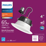 Philips 4 In. Retrofit White LED Recessed Light Kit  Soft White