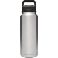 Yeti Rambler 36 Oz. Silver Stainless Steel Insulated Vacuum Bottle with Chug Cap