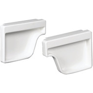 Amerimax 5 In. Traditional K-Style White Vinyl Gutter End Cap  Pair