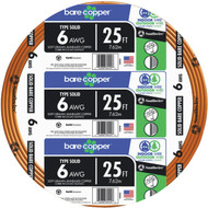 Southwire 25 Ft. 6AWG Solid Bare Ground Electrical Wire