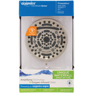 Oxygenics PowerMax 9-Spray 2.0 GPM Fixed Shower Head  Brushed Nickel