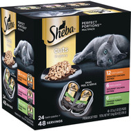 Sheba Perfect Portions Cuts in Gravy Roasted Chicken/Salmon/Tender Turkey Adult Wet Cat Food (24-Pack)