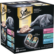 Sheba Perfect Portions Cuts in Gravy Gourmet Salmon/Signature Tuna/Whitefish Adult Wet Cat Food (24-Pack)