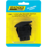 Seachoice Contura 20A 12V Black Illuminated Rocker Switch  On/Off