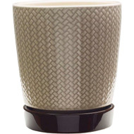 Southern Patio Alice 8-1/2 In. Ceramic Clayworks Light Brown Planter