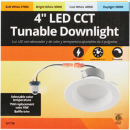 4 In. Retrofit IC Rated White LED CCT Tunable Downlight with Baffle Trim  650 Lm.
