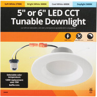 5 In./6 In. Retrofit IC Rated White LED CCT Tunable Downlight with Baffle Trim  1100 Lm.