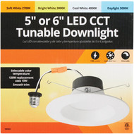 5 In./6 In. Retrofit IC Rated White LED CCT Tunable Downlight with Smooth Trim  1100 Lm.