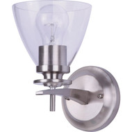 Home Impressions 1-Bulb Brushed Nickel Vanity Bath Light Fixture  Clear Glass