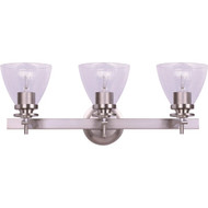 Home Impressions 3-Bulb Brushed Nickel Vanity Bath Light Fixture  Clear Glass