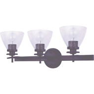 Home Impressions 3-Bulb Oil Rubbed Bronze Vanity Bath Light Fixture  Seeded Glass