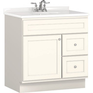 Bertch Northbrook 30 In. W x 34-1/2 In. H x 21 In. D White Vanity Base without Top  2 Door/2 Drawer