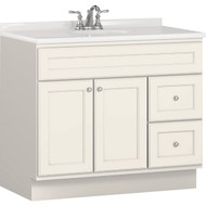 Bertch Northbrook 36 In. W x 34-1/2 In. H x 21 In. D White Vanity Base without Top  2 Door/2 Drawer