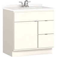 Bertch Riverside 30 In. W x 34-1/2 In. H x 21 In. D White Vanity Base without Top  2 Door/2 Drawer