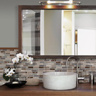 Smart Tiles Approx. 10 In. x 10 In. Glass-Like Vinyl Backsplash Peel & Stick  Crescendo Terra Mosaic (4-Pack)