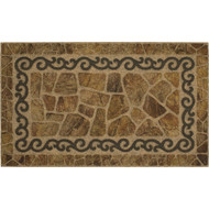 Mohawk 18 In. x 30 In. Brown Scroll & Stone Recycled Rubber Mat