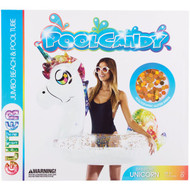 PoolCandy Glitter Unicorn Ride-On Tube Pool Float