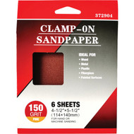 Clamp-On 150 Grit 4-1/2 In. x 5-1/2 In. 1/4 Sheet Power Sanding Sheet (6-Pack)