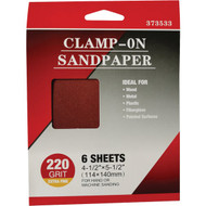 Clamp-On 220 Grit 4-1/2 In. x 5-1/2 In. 1/4 Sheet Power Sanding Sheet (6-Pack)