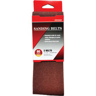 3 In. x 18 In. 80 Grit Heavy-Duty Sanding Belt (2-Pack)