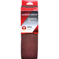 3 In. x 21 In. 40 Grit Heavy-Duty Sanding Belt (2-Pack)
