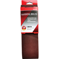 3 In. x 21 In. 120 Grit Heavy-Duty Sanding Belt (2-Pack)