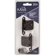 KasaWare Oil Rubbed Bronze Self-Closing Overlay Hinge (2-Pack)