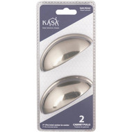 KasaWare 3-11/16 In. Satin Nickel Cup Pull (2-Pack)