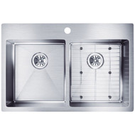 Elkay Crosstown Double Bowl 33 In. x 22 In. x 9 In. Deep Stainless Steel Kitchen Sink Kit  Dual-Mount