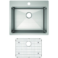 Elkay Crosstown Single Bowl 25 In. x 22 In. x 9 In. Deep Stainless Steel Kitchen Sink Kit  Dual-Mount