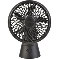 Treva 5 In. 3-Speed Black Oscillating Rechargeable Battery Operated Fan