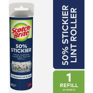 Scotch-Brite 50% Stickier Large Surface Lint Roller Refill  60 Sheets