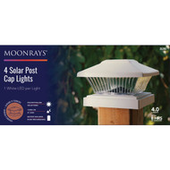 Moonrays White LED Solar Post Cap (4-Pack)