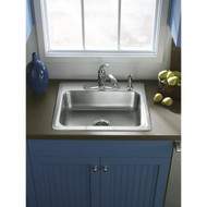 Sterling Middleton Single Bowl 25 In. x 22 In. x 6 In. Deep Stainless Steel Drop-In Kitchen Sink
