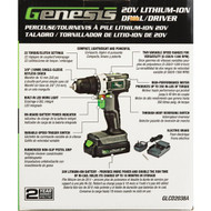 Genesis 20-Volt Lithium-Ion 3/8 In. Cordless Drill/Driver Kit