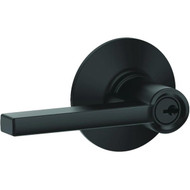 Schlage Latitude Lever Matte Black Keyed Entry Lock